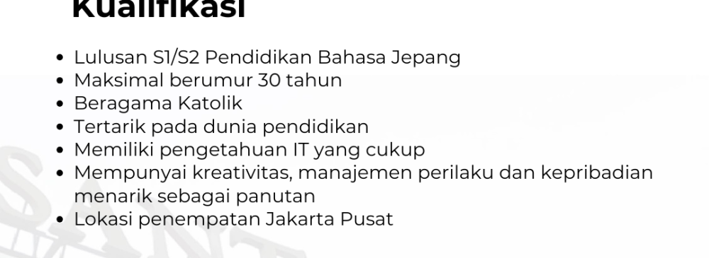 Lowongan Pekerjaan Guru Bahasa Jepang