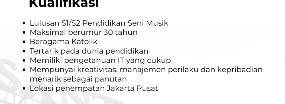 Lowongan Pekerjaan Guru Seni Musik